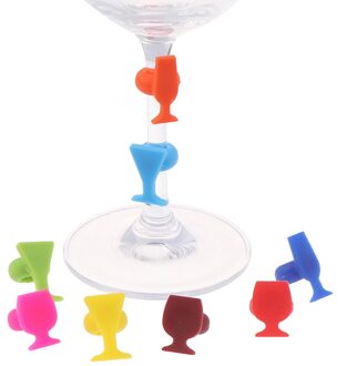 Siliconen Wijnglas Vorm Wijnglas Marker Drinkbeker Identifier 8Pcs