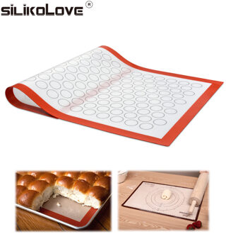 SILIKOLOVE Non-stick Siliconen Bakken Pad Gebak Liner Sheet Glasvezel Rolling Deeg Matten Cookie Macaron Size 40*60*0.07 cm Bakken