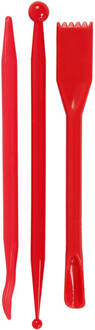 Silk Clay Boetseergereedschap 14 Cm Rood 3-delig