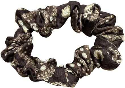 Silk Haarelastiek Silk& Scrunchie Mini Paisley Brown 1 st
