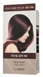 Silk Hair Color Cream Gray Hair Cover - 4 Colors #5W Wine Brown