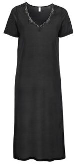 Silk Short Sleeve Nightdress Zwart - Small,Medium,Large,X-Large,XX-Large