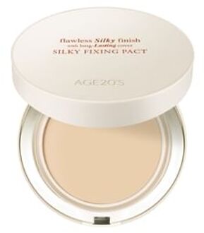 Silky Fixing Pact Set - 2 Colors #21 Light Beige