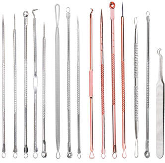 Silver Blackhead Comedone Extractor Acne Tool Blemish Extractor Pimple Remover Cosmetic Tool Stainless Acne Needles Remove