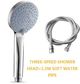 Silver Chrome Douchekop Met 3 & 5 Modus Onder Druk Waterdichte Hand-Held Huishouden Badkamer Waterbesparende Accessoires 3-2
