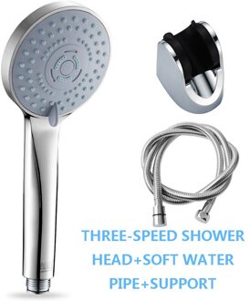 Silver Chrome Douchekop Met 3 & 5 Modus Onder Druk Waterdichte Hand-Held Huishouden Badkamer Waterbesparende Accessoires 5-3