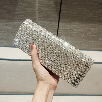 Silver Clutch Bag Women Party Shoulder Bag Luxury Rhinestone Diamond Wedding Clutch Purse Female Envelop Bag Bolso ZD1700