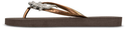 Silver crocodile switch koffie - maat 41-42 Bruin