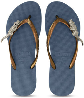 Silver crocodile switch marineblauw - 35-36