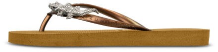 Silver crocodile switch oker - maat 39-40 Geel