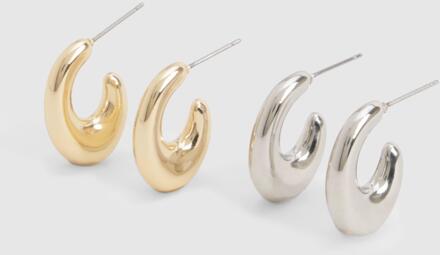Silver & Gold Multipack Hoop Earrings, Multi - ONE SIZE