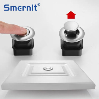 Silver Hidden Door Handles Spring Drawer Pulls Knob Invisibility Kitchen Cabinet Handles and Knobs Embedded Furniture Handles