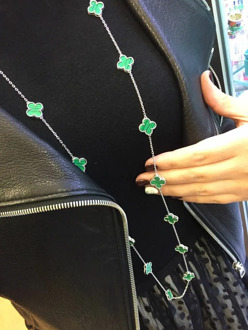 Silver necklace with Clover 925 tests Rhodium