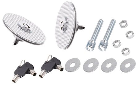 Silver Racing Mount Bonnet Carbon Fiber Hood Pins Klink Key Locking Kit