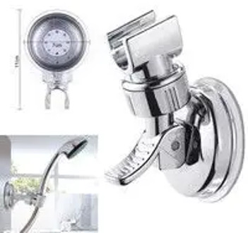 Silver Shower Head Holder Bathroom Wall Mount Suction Bracket Suction Cup Shower Holder Bathroom Accessory