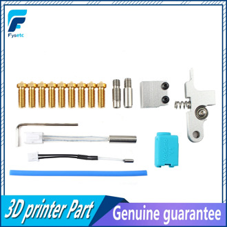 Silver Titan Aero Extruder Sidewinder X1 AND Genius Nozzle Silicone Sleeve Throat Handle Thermistor Heating pipe Heat Block Kit