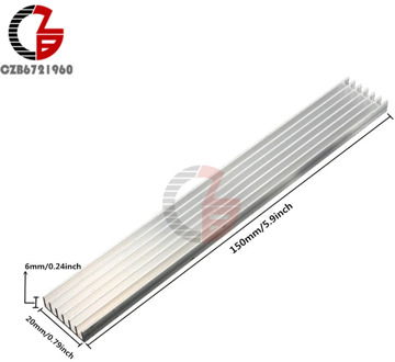 Silver-White Heat Sink LED 150x20x6mm Heat Sink Aluminum Cooling Fin