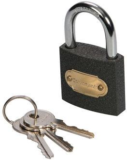 Silverline Hangslot met 3 sleutels - 60 mm - ijzer - kofferslot - heavy duty
