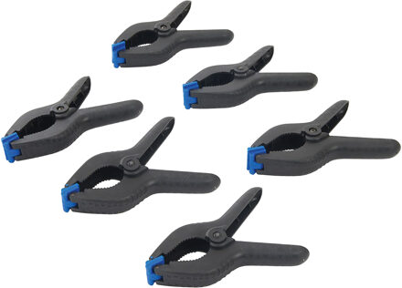 Silverline Zeilklemmen/veerklemmen - 10x - kunststof - 17 cm - lijmklemmen met gekartelde kaken