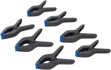 Silverline Zeilklemmen/veerklemmen - 15x - kunststof - 10 cm - lijmklemmen met gekartelde kaken