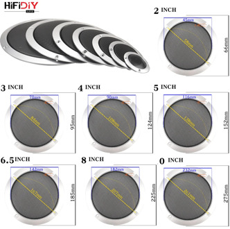 Silvery 2 3 4 5 6.5 8 10INCH Speaker Net Cover High-grade Car home mesh enclosure speakers Plastic Frame Metal iron wire grilles