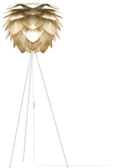 Silvia Medium vloerlamp brushed brass - met tripod wit - Ø 50 cm Geel