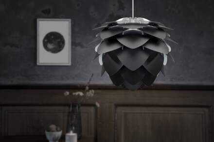 Silvia Mini hanglamp black - met koordset wit - Ø 32 cm Zwart