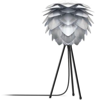 Silvia Mini tafellamp brushed steel - met tripod zwart - Ø 32 cm Grijs