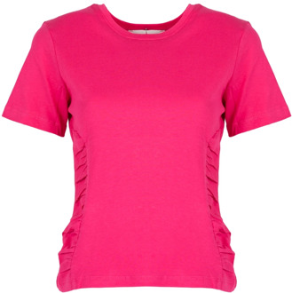Silvian Heach Aansluitend T-Shirt met Ronde Hals Silvian Heach , Pink , Dames - L,S,Xs,2Xs