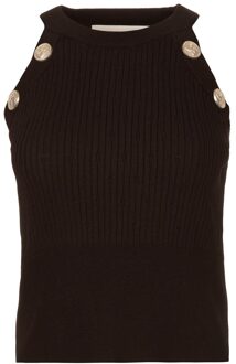 Silvian Heach Haltertop met knoopdetails Falink  zwart - M,