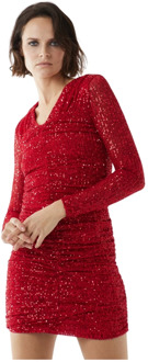 Silvian Heach Korte aansluitende jurk met micro pailletten Silvian Heach , Red , Dames - Xl,L,M,S,Xs,2Xs