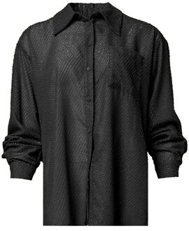 Silvian Heach Luxe jacquard blouse Liza  zwart - 38 (IT 44),