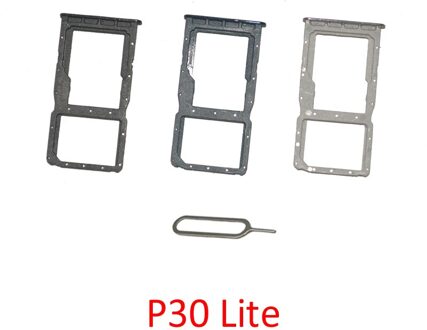 Sim-kaart Chip Tray Voor Huawei P30 Lite Telefoon Micro Sd Sim Card Slot Houder Adapter Vervangen Reparatie onderdelen Met Pin zilver