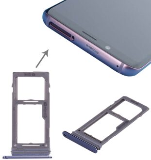 Sim-kaart + Micro Sd Houder Slot Lade Voor Samsung Galaxy S9 / S9 Plus Dual grijs