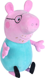 Simba Knuffel Peppa Pig Papa Junior 37 Cm Pluche Roze/aqua