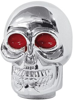 Simoni Racing Pookknop Skull - Chroom + Rode Ogen