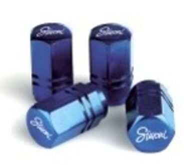 Simoni Racing Set ventielkapjes Exagonal - Blauw