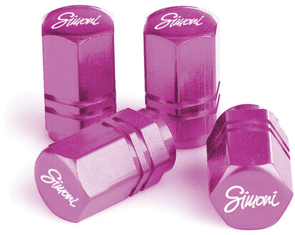 Simoni Racing Set ventielkapjes Exagonal - Roze