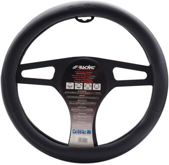 Simoni Racing Stuurwielhoes Easy Black - 37-39cm - Zwart Eco-Leder SRCVT77