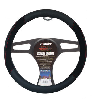 Simoni Racing Stuurwielhoes Shammy Black Zwart/Rood Kunstleer SRCVT59N