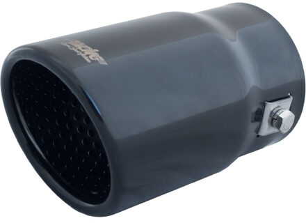 Simoni Racing Uitlaatsierstuk Ovaal/Schuin - Zwart - 76x80xL128mm - Montage ->68mm