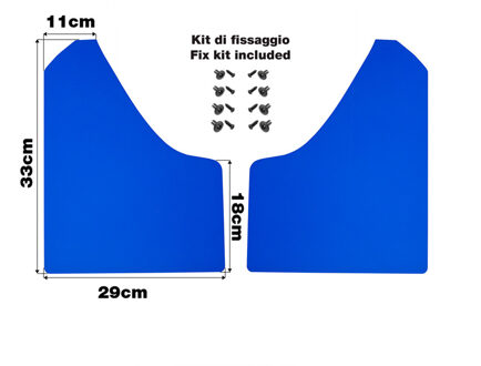 Simoni Racing Universele spatlappen set - Zwart - incl. bevestigingsschroeven - Blauw ABS SRRMFB