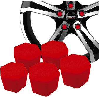 Simoni Racing Wielmoerkapjes Soft Sil - 17mm - Rood - Set à 20 stuks