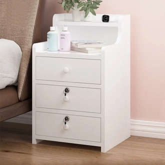 Simple bedside table bedroom storage locker bedside locker 37x34x60, y-02 three bucket warm white coffee table bedroom bedside U
