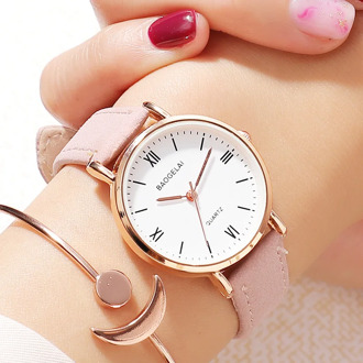 Simple casual small fresh belt watch ladies quartz watch compact art school style watch girls watches kids watches