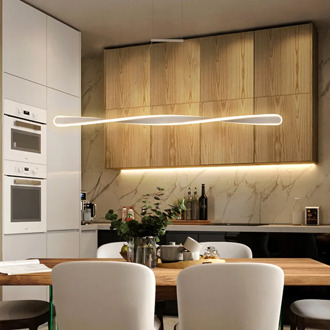 Simple Creative Linear Chandelier Modern Bar Lamp Restaurant Chandelier Nordic Art Cool Office Dining Room Kitchen Light Fixture