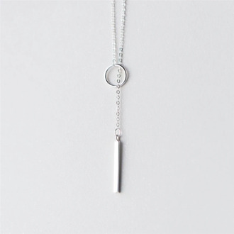 Simple Korean Pendant 925 Sterling Silver Temperament Personality Fashion Female Jewelry Necklace SNE007