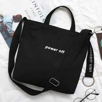 Simple Mode Canvas Schoudertas Schooltas Casual Crossbody Tas Reizen Winkelen Tote Handtas School-Tassen-Voor-meisjes zwart