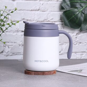Simple Mode Office Huishoudelijke Thermos Cup Mannen En Vrouwen Mooie Handvat Ontbijt Thee Koffie Roestvrij Staal Water Cup 350 ML / D