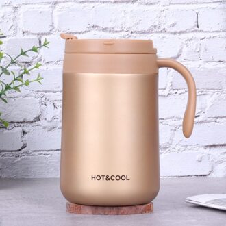 Simple Mode Office Huishoudelijke Thermos Cup Mannen En Vrouwen Mooie Handvat Ontbijt Thee Koffie Roestvrij Staal Water Cup 500 ML / A